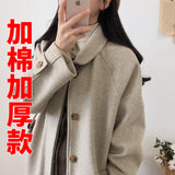 Woolen Coat Is Popular For Women In The Spring And Summer Of 2023, The New Korean Version Of Black Medium-Length Tweed Coat Is Popular To