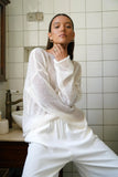 Zingj Sweater 2024 Spring / Summer New Female Perspective Thin Big Round Collar Horn