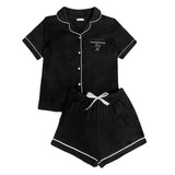 Zingj Suit Suit Cardigan Short-Sleeved Shirt Shorts Summer Pajamas