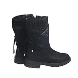 Zingj Large Size Tall Martin Boots Step Into The Round Head Square Heel Side Zipper Thick With Autumn And