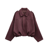 New Velvet Texture Effect Bomber Jacket