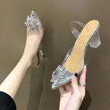 Crystal Shoes Women's New Fashion Singles Women's Water Diamond Sharp Heading Sheeled High Heels Women's Dance Shoes In Autumn