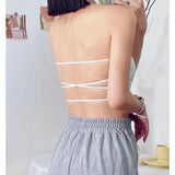 Zingj Vacation Beautiful Back Defense Strapless Woman Wrapped Breasts Strapless Underwear Bra One Cup