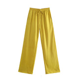 New Pocket Pendent Loose Shirt Elastic Waist Pant