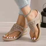 Zingj Women With Sandals And Slippers In 2023 Summer New Large-Size Hollowed-Out Metal Thick-Soled
