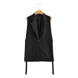 Sales Spring 2025 New T-Shirt Decorated Open Fork Vest Suit