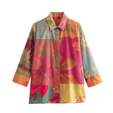 Spring Printed Loose Shirt 2981045 Printed Half Skirt