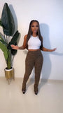 Spring Striped Casual Pants Knitted And Stitched Sexy Slim High Waist Personality Long