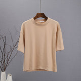 Summer Soft Cotton Sets Women Basic Casual Two Pieces T Shirts and Elastic Waist Shorts Pants Loose Solid