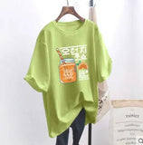 casual women's T-shirt Ulzzang streetwear Kawai fruit print T-shirt Korean shirt Harajuku short-sleeved camiseta