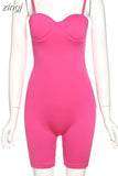 2023Spring Skinny Fitness Romper Women Bodysuit Sleeveless Sexy Strap Low Cut Playsuit Workout Loungewear