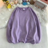 Korean New Women Basic O Neck Sweatshirt Spring Oversized Solid 12 Colors Hoodies 2022 Girls Casual Harajuku