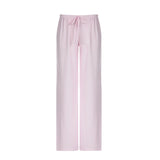 Hit Color Striped Knitted Casual Pants Commute Daily Lazy Feeling Loose Straight Tube Wide-Legged Trousers Girls