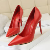 Zingj Korean Version Of Fashion Simple Women's Shoes Show Thin High Heels Fine Heel Super High Heel Shallow Mouth