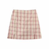 Color New Summer Harajuku Uniform Women Skirt Split Details Plaid Mini Skirt With Under Shorts Mini