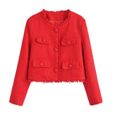 New Tricolor Woolen Fashionable Jacket