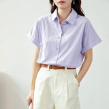 Short-Sleeved Shirt Women 2025 New Summer White Shirt Professional Commuter Women Wear Loose