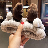 New OMG Letter Coral Fleece Wash Face Bow Hairbands For Women Girls Headbands Headwear Hair Bands Turban Hair