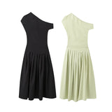 New Summer Dress With A High Waist And A Slim, Asymmetrical Long Dress In Solid