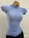 Collar T-shirt korean Transparent Short-sleeved Slim-fit Elastic Solid Inner Bottoming Shirt Sexy Big Chest
