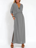 Summer 2025 Fashion Solid Color High Waist Open Fork Short Sleeve