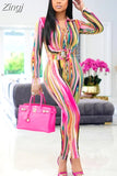 Two Piece Set Women Set Flower Print Long Sleeve Blouse Tops And Pant Suits Sheath Matching Fashion Outfit Spring
