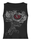 Heart Rhinestone Rib Crop Tank Top- Outfit