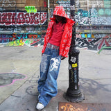 Street Water Wash Trousers Casual Fashion Street High Straight Trousers Men And Women The