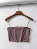 Summer Women's Crop Top Sexy Elastic Cotton Camis sleeveless Short Tank Top