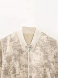 Spring Printed Short Pilot Jacket 2010723 Printed Miniskirt