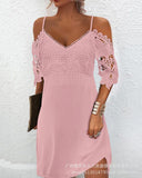 Zingj Women's Dress Lace Splicing Casual Dress LZS4904DA1