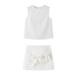 New Spring Style Simple Vest With Two Sets Of Floral Decorative