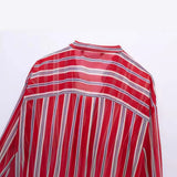 Spring Style Knot Striped Translucent Long-Sleeved Shirt
