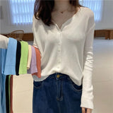 Zingj Sweater With Cardigan Shawl Loose Coat Female Autumn Korean Version Thin Sunscreen Shirt V-Neck Long Sleeve Jacket-Outfit