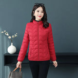 Women Jacket Cotton Short New Warm Solid Color Zipper Pocket Stitching Retro Long Sleeve Top Coat Outwear Size L-5XL