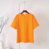 100% Cotton Basic T Shirt Women Summer New Oversized Casual Solid Tee Female Loose Short Sleeve Soft 10 Color