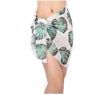 Summer Women's Short Skirt Print Beach Chiffon Silk Scarf Hanging Half-Dress
