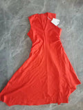 New V-Collar Pleated Asymmetrical Dress