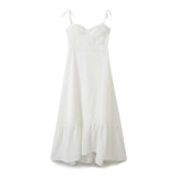 Spring Style Laminated Poplin Sling Dress At The Back