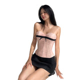 Breast-Wiping, Bow Tie, Waist Vest, Ins Summer Style, Hot Girl Pink