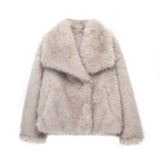 New Artificial Fur Effect Short Fashion Coat