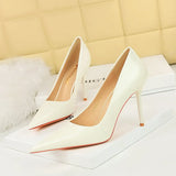 Zingj Fashion And Simple Show Thin High Heels Patent Leather Shallow Mouth Pointed Single Shoes Women's Shoes High Heel Single Shoes