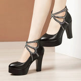 Cheongsam Catwalk High-Heeled Women's Pointed Waterproof Platform Thick Sole 40-43 Large Model Performance