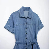 New Literature And Art Vintage Series Denim Short Dress