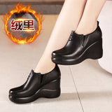 Women's Shoes With Velvet, Thick Soles, Waterproof Table, Deep Slope Heels, Simple, Fashionable Overshoes, High