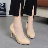 Zingj Comfortable Formal Dress Shoes, Stilettos, Round-Headed Professional Shoes, Black High-Heeled Work Shoes, Special