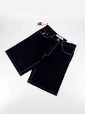 Y2k Big Boy Retro Hip-Hop Cartoon Graphics Denim Shorts Embroidered Loose Short Shinahara