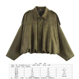 Spring Pilot Jacket Bat Sleeve Zipper Loose Tuffen Jacket Women's Casual