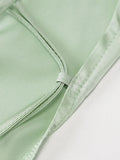 Satin Cross Back Mini Dress- Outfit