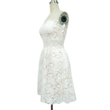 Zingj Hot Style Women's White Floral Wrapped Breast Bridesmaid Fluffy Middle Dress Evening Dress A